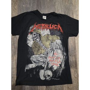 Original Size Medium Vintage Metallica Pushead Gravekeeper Bay Island Shirt